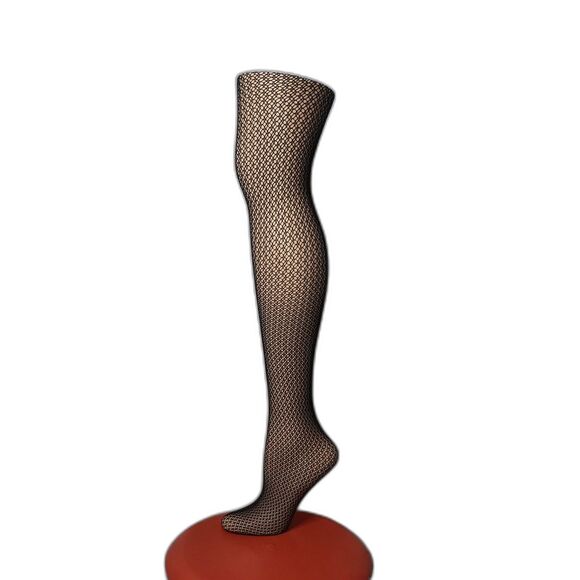 DKNY Black Cream Mesh Tights Heather Net Size Small Medium Vintage 90s NEW - Picture 1 of 8